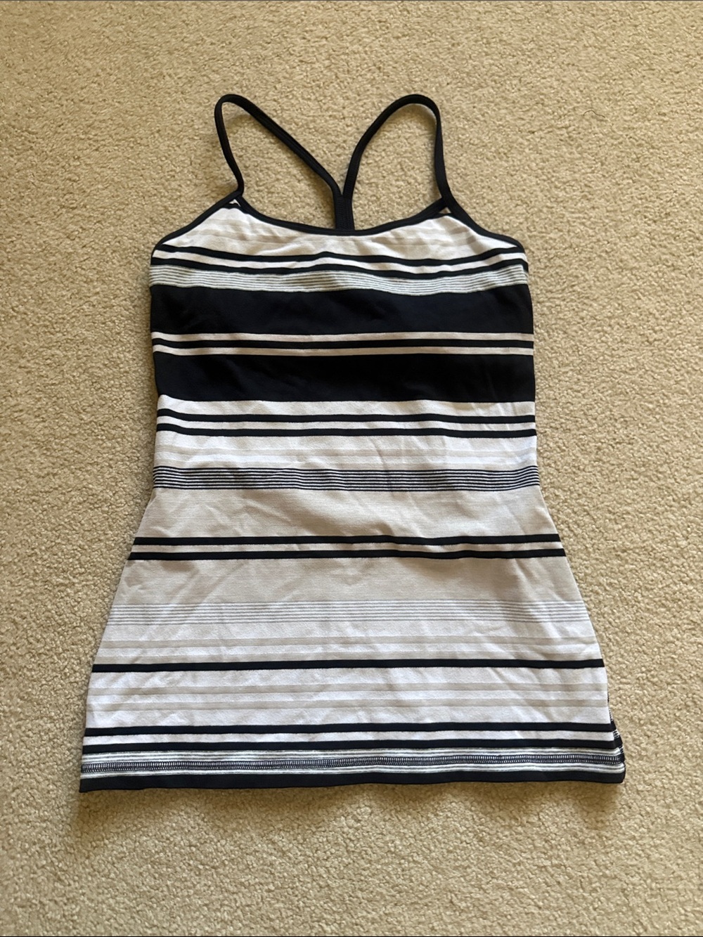 Women’s lululemom Black & White Striped Tank Top